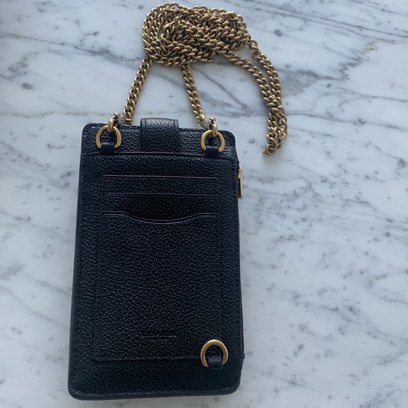 COACH Leather Turnlock Chain Phone Crossbody - Picture 3 of 9